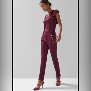 White House Black Market Jolie Button Straight
Lux Stretch Pant Port Size 12